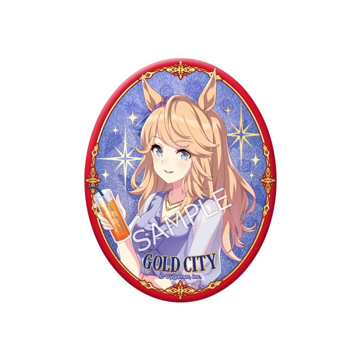 ウマ娘 プリティーダービー 公式グリッター缶バッジ【ゴールドシチー】(4.5th Anniversary Ver.)