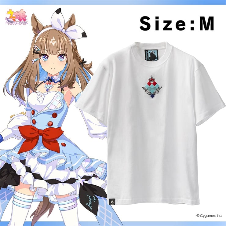 公式3D刺繍Tシャツ【アーモンドアイ】ホワイト Mサイズ