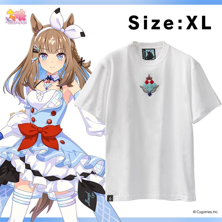 公式3D刺繍Tシャツ【アーモンドアイ】ホワイト XLサイズ