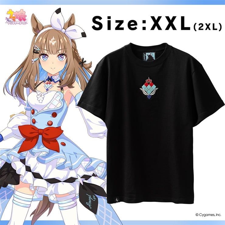 公式3D刺繍Tシャツ【アーモンドアイ】ブラック XXL(2XL)サイズ