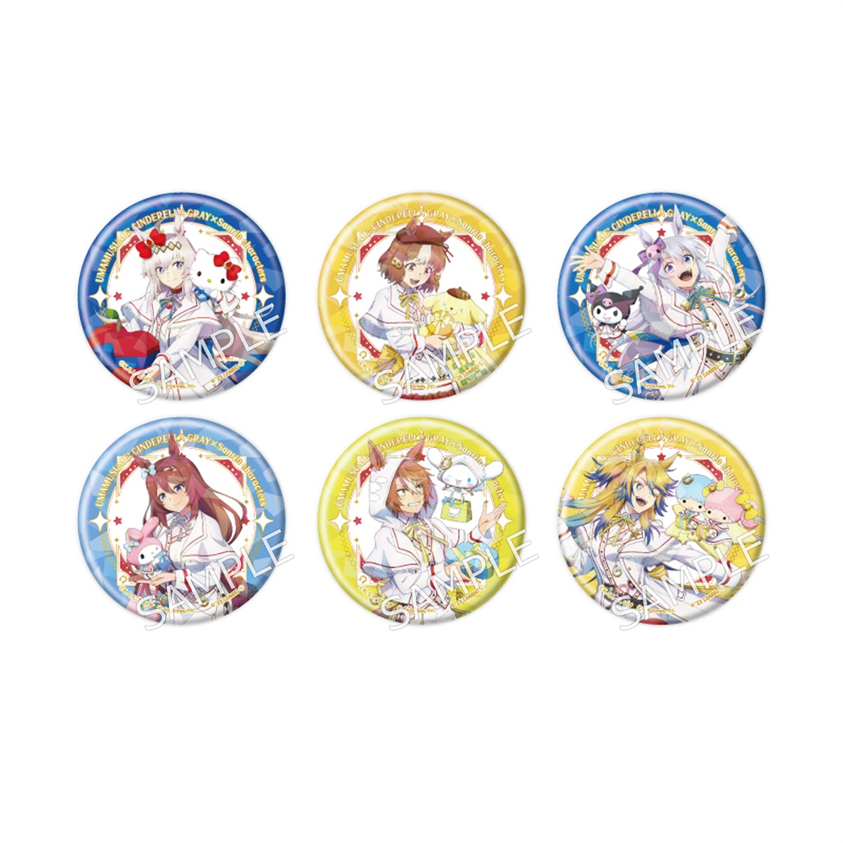 【BOX】アニメ『ウマ娘 シンデレラグレイ』×サンリオキャラクターズ／トレーディングホログラム缶バッジ（全6種）（コンプリートセット）