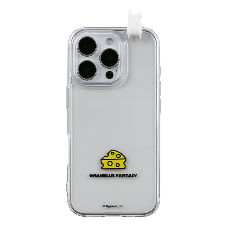 マスコット付きスマホケース(ネズミ)/ for iPhone 16 Pro