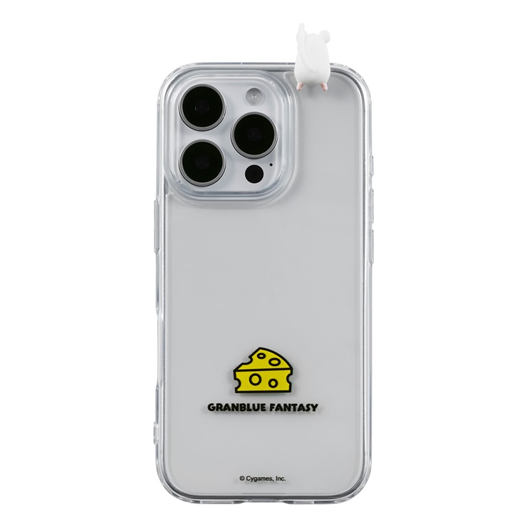 マスコット付きスマホケース(ネズミ)/ for iPhone 16 Pro