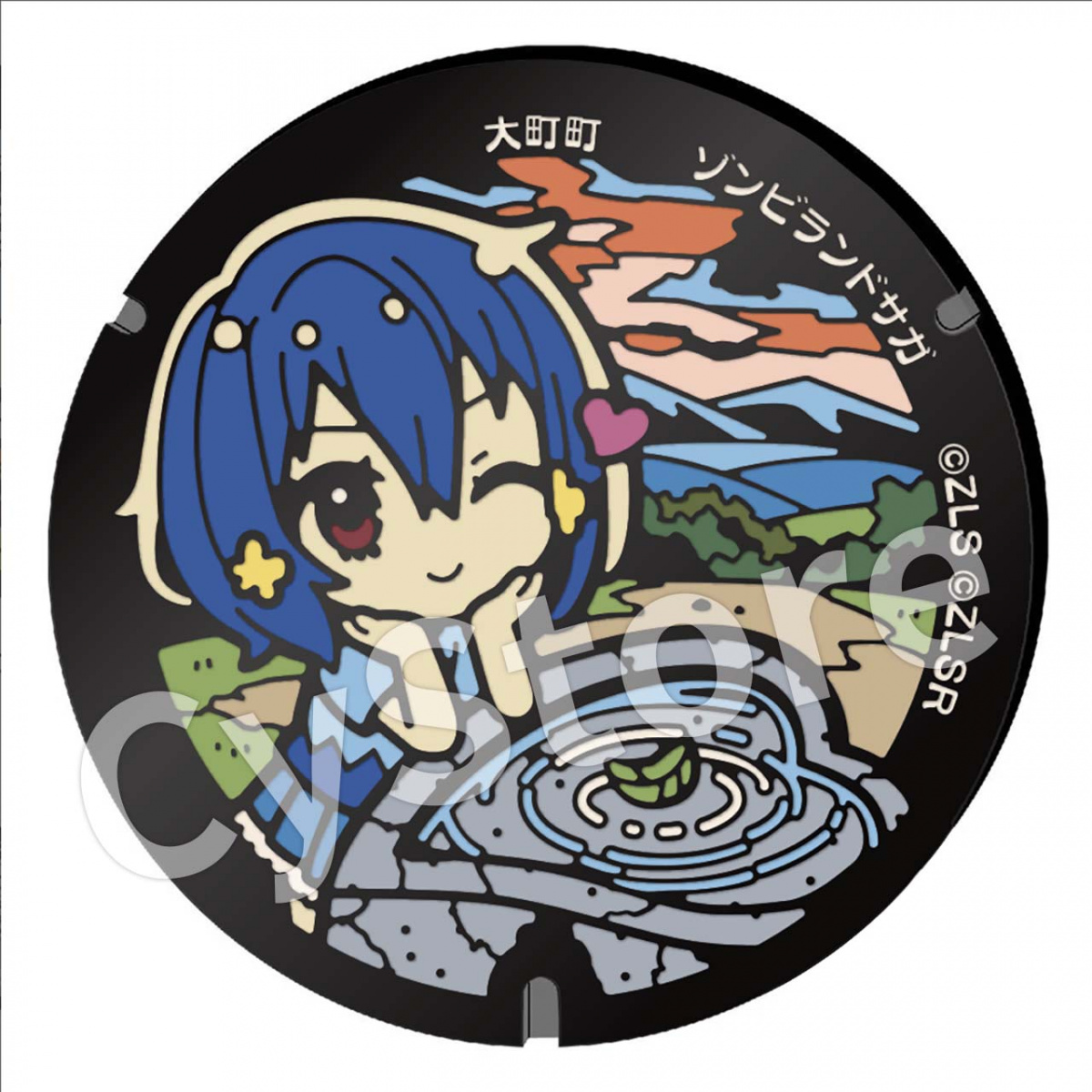 ゾンビランドサガ ミニチュアマンホール 大町町 水野愛 Tシャツ