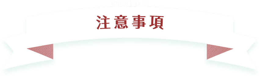 NOTES  注意事項