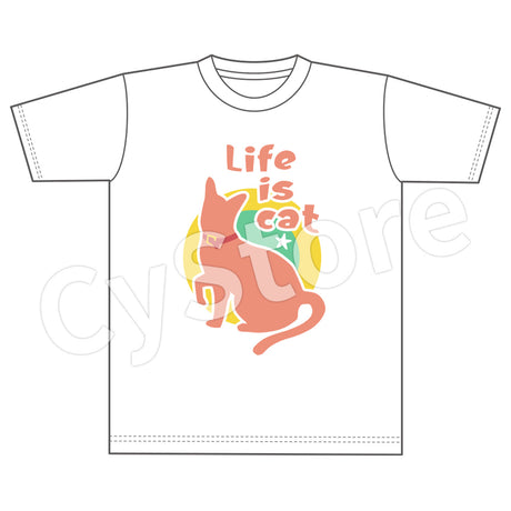 希留耶の「Life is cat」Tシャツ