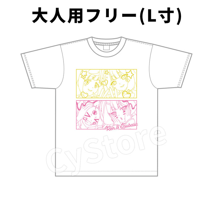 シャドウバースＦ Tシャツ(レン&ツバサ柄) 大人用フリー(L寸)